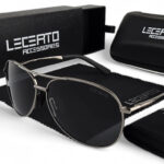 OKULARY PRZECIWSŁONECZNE POLARYZACYJNE UV400 LECERTO AVIATOR ZESTAW