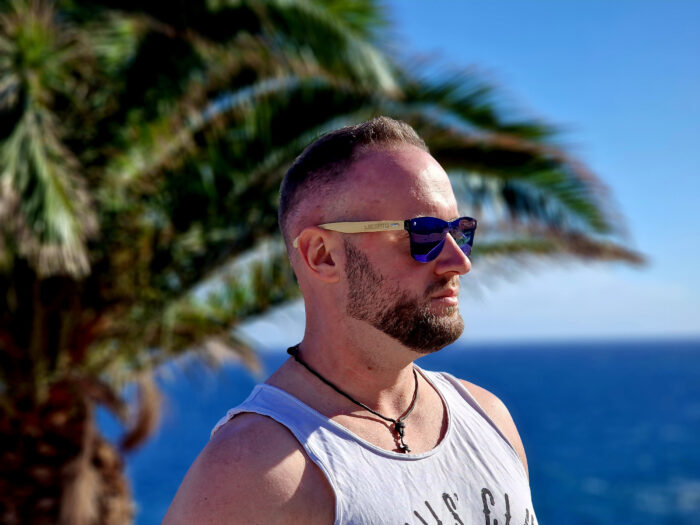 OKULARY PRZECIWSŁONECZNE DREWNIANE UV400 LECERTO ZESTAW - obrazek 4