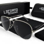 OKULARY PRZECIWSŁONECZNE POLARYZACYJNE UV400 LECERTO AVIATOR ZESTAW