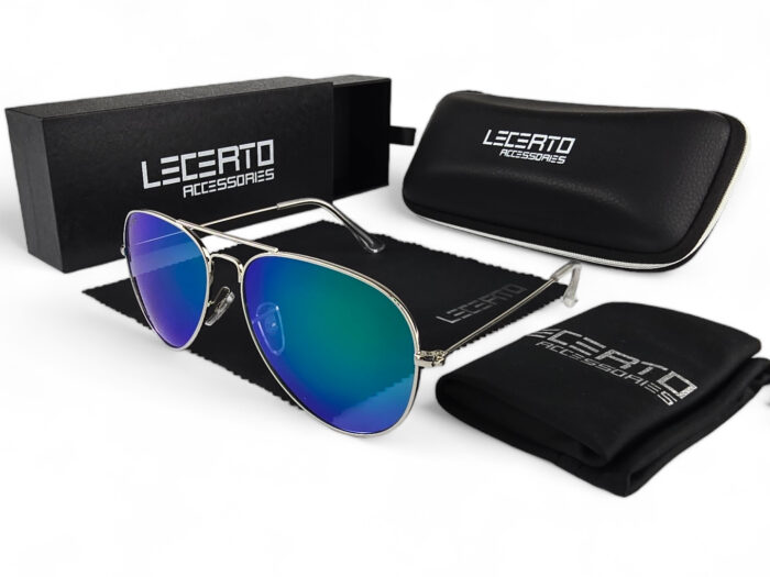 OKULARY PRZECIWSŁONECZNE POLARYZACYJNE UV400 LECERTO AVIATOR ZESTAW - obrazek 5