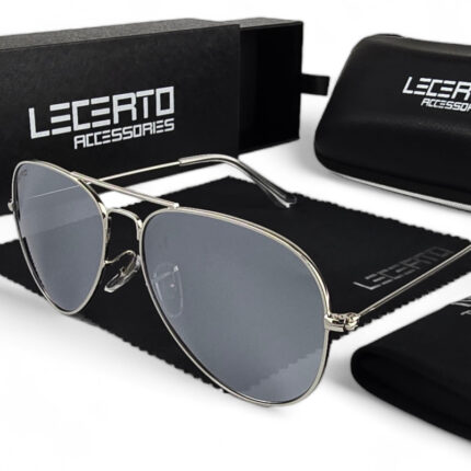 OKULARY PRZECIWSŁONECZNE POLARYZACYJNE UV400 LECERTO AVIATOR ZESTAW