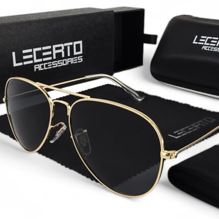 OKULARY PRZECIWSŁONECZNE POLARYZACYJNE UV400 LECERTO AVIATOR ZESTAW