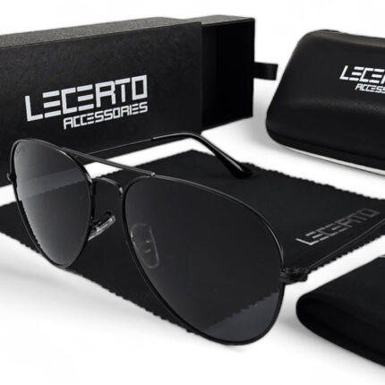 OKULARY PRZECIWSŁONECZNE POLARYZACYJNE UV400 LECERTO AVIATOR ZESTAW