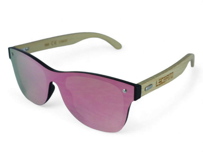 OKULARY PRZECIWSŁONECZNE DREWNIANE UV400 LECERTO ZESTAW - obrazek 3