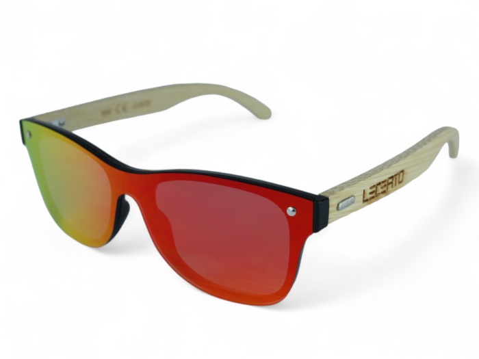 OKULARY PRZECIWSŁONECZNE DREWNIANE UV400 LECERTO ZESTAW - obrazek 3