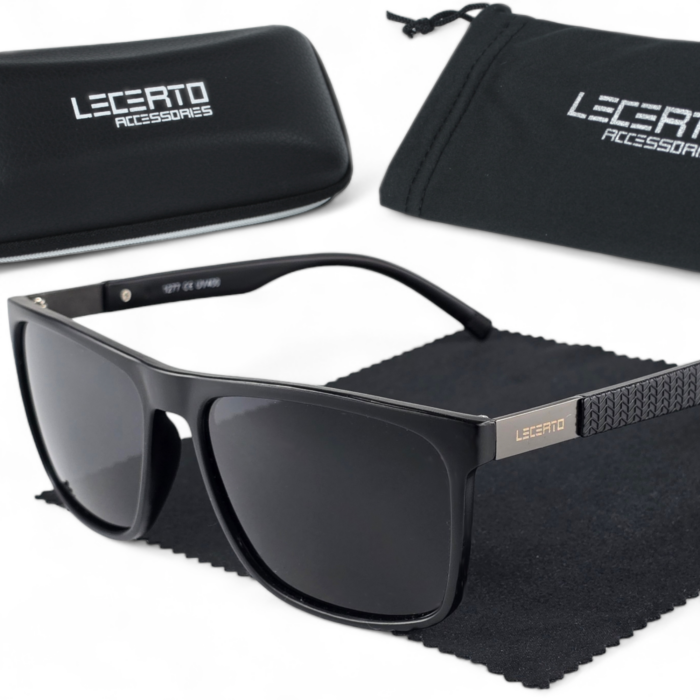OKULARY PRZECIWSŁONECZNE POLARYZACYJNE UV400 LECERTO ZESTAW - obrazek 1