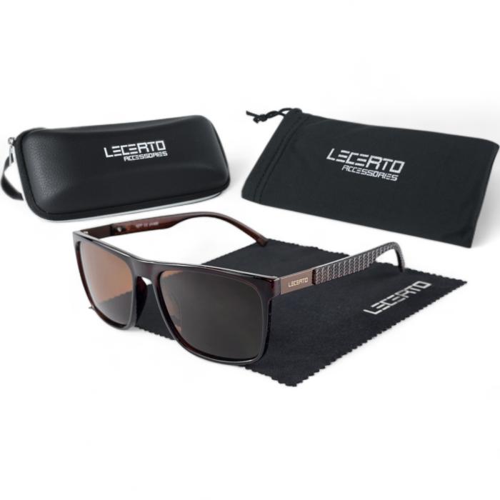 OKULARY PRZECIWSŁONECZNE POLARYZACYJNE UV400 LECERTO ZESTAW - obrazek 5