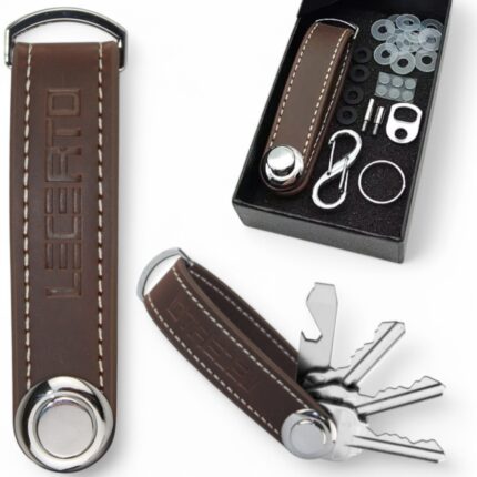 LECERTO SKÓRZANY ORGANIZER BRELOK ETUI NA KLUCZE SKÓRA NATURALNA PREMIUM