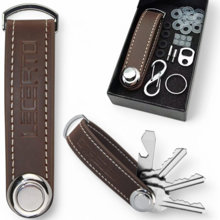 LECERTO SKÓRZANY ORGANIZER BRELOK ETUI NA KLUCZE SKÓRA NATURALNA PREMIUM - obrazek 1