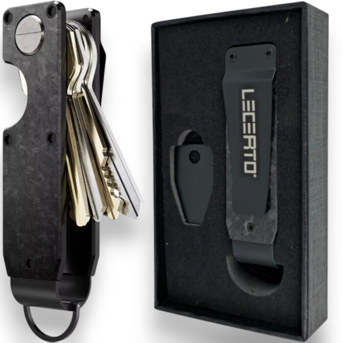 LECERTO ALUMINIOWE ETUI BRELOK NA KLUCZE CARBON - obrazek 1