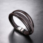 SKÓRZANA PERSONALIZOWANA BRANSOLETKA PLECIONA MĘSKA RZEMIEŃ SKÓRA NATURALNA PREMIUM GRAWER GRATIS - obrazek 4