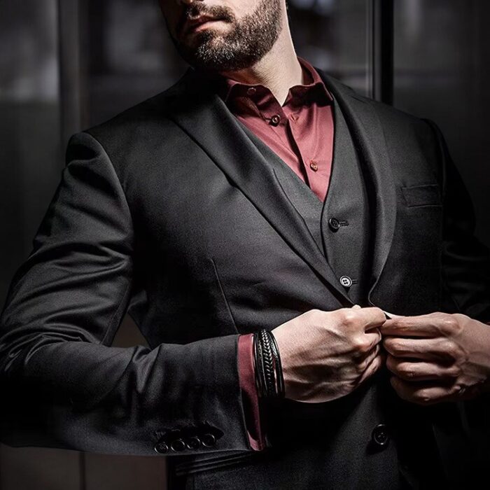 SKÓRZANA PERSONALIZOWANA BRANSOLETKA PLECIONA MĘSKA RZEMIEŃ SKÓRA NATURALNA PREMIUM GRAWER GRATIS - obrazek 2