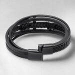 SKÓRZANA BRANSOLETKA PLECIONA MĘSKA RZEMIEŃ KRZYŻ SKÓRA NATURALNA PREMIUM - obrazek 7