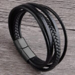 SKÓRZANA PERSONALIZOWANA BRANSOLETKA PLECIONA MĘSKA RZEMIEŃ SKÓRA NATURALNA PREMIUM GRAWER GRATIS - obrazek 6