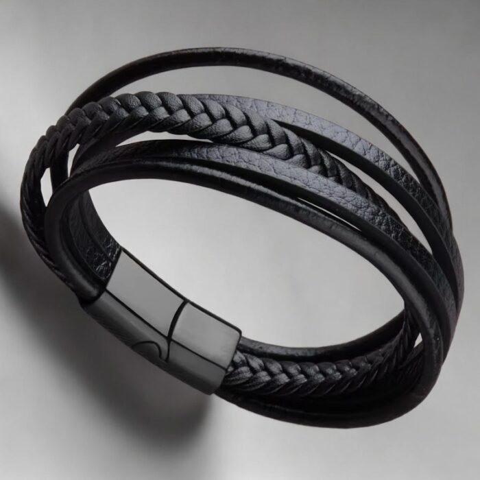 SKÓRZANA PERSONALIZOWANA BRANSOLETKA PLECIONA MĘSKA RZEMIEŃ SKÓRA NATURALNA PREMIUM GRAWER GRATIS - obrazek 8