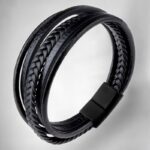 SKÓRZANA PERSONALIZOWANA BRANSOLETKA PLECIONA MĘSKA RZEMIEŃ SKÓRA NATURALNA PREMIUM GRAWER GRATIS - obrazek 5