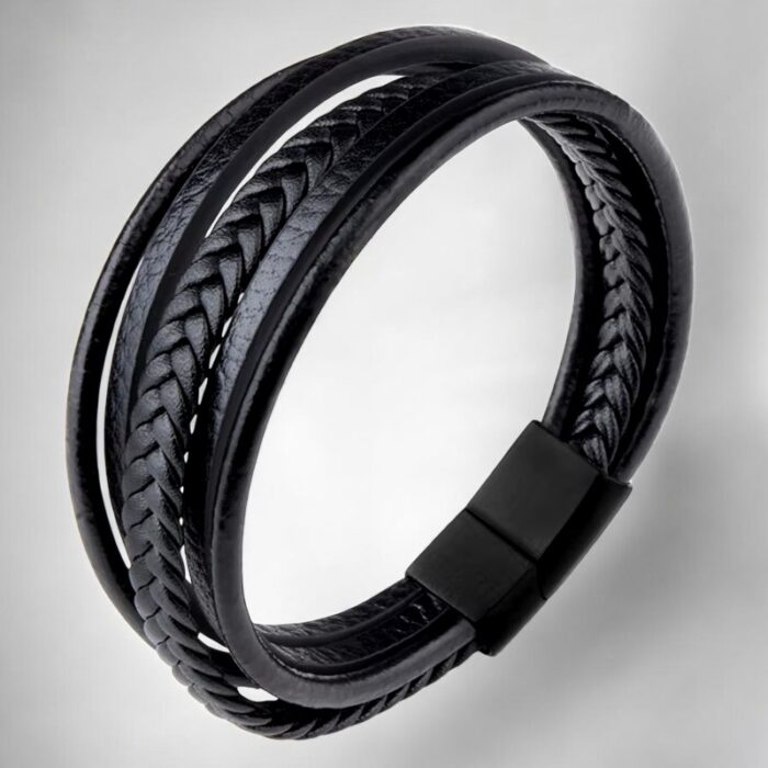 SKÓRZANA PERSONALIZOWANA BRANSOLETKA PLECIONA MĘSKA RZEMIEŃ SKÓRA NATURALNA PREMIUM GRAWER GRATIS - obrazek 5