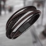 SKÓRZANA PERSONALIZOWANA BRANSOLETKA PLECIONA MĘSKA RZEMIEŃ SKÓRA NATURALNA PREMIUM GRAWER GRATIS - obrazek 7