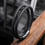 SKÓRZANA PERSONALIZOWANA BRANSOLETKA PLECIONA MĘSKA RZEMIEŃ SKÓRA NATURALNA PREMIUM GRAWER GRATIS - obrazek 2