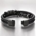 SKÓRZANA PERSONALIZOWANA BRANSOLETKA PLECIONA MĘSKA RZEMIEŃ SKÓRA NATURALNA PREMIUM GRAWER GRATIS - obrazek 4