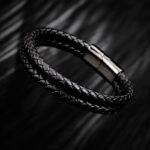 SKÓRZANA PERSONALIZOWANA BRANSOLETKA PLECIONA MĘSKA RZEMIEŃ SKÓRA NATURALNA PREMIUM GRAWER GRATIS - obrazek 3