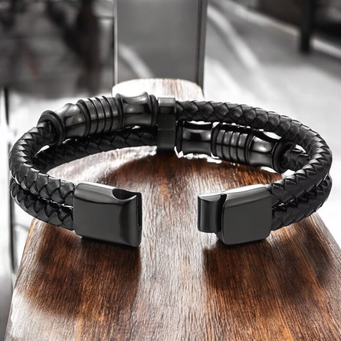 SKÓRZANA PERSONALIZOWANA BRANSOLETKA PLECIONA MĘSKA RZEMIEŃ SKÓRA NATURALNA PREMIUM GRAWER GRATIS - obrazek 9