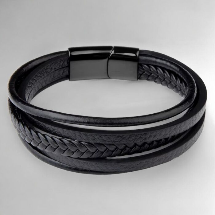 SKÓRZANA PERSONALIZOWANA BRANSOLETKA PLECIONA MĘSKA RZEMIEŃ SKÓRA NATURALNA PREMIUM GRAWER GRATIS - obrazek 9