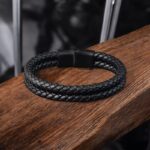 SKÓRZANA PERSONALIZOWANA BRANSOLETKA PLECIONA MĘSKA RZEMIEŃ SKÓRA NATURALNA PREMIUM GRAWER GRATIS - obrazek 6