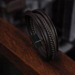 SKÓRZANA PERSONALIZOWANA BRANSOLETKA PLECIONA MĘSKA RZEMIEŃ SKÓRA NATURALNA PREMIUM GRAWER GRATIS - obrazek 3