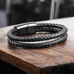 SKÓRZANA PERSONALIZOWANA BRANSOLETKA PLECIONA MĘSKA RZEMIEŃ SKÓRA NATURALNA PREMIUM GRAWER GRATIS - obrazek 4