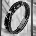SKÓRZANA PERSONALIZOWANA BRANSOLETKA PLECIONA MĘSKA RZEMIEŃ SKÓRA NATURALNA PREMIUM GRAWER GRATIS - obrazek 3