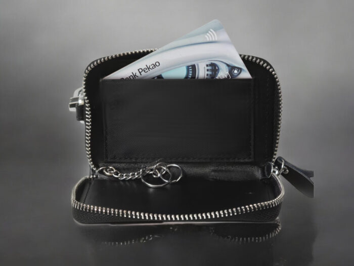 Etui antykradzieżowe skórzane na klucze z wkładką antykradzieżową na karty RFID LECERTO - obrazek 7