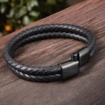 SKÓRZANA PERSONALIZOWANA BRANSOLETKA PLECIONA MĘSKA RZEMIEŃ SKÓRA NATURALNA PREMIUM GRAWER GRATIS - obrazek 9