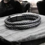 SKÓRZANA PERSONALIZOWANA BRANSOLETKA PLECIONA MĘSKA RZEMIEŃ SKÓRA NATURALNA PREMIUM GRAWER GRATIS - obrazek 7