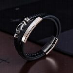 SKÓRZANA PERSONALIZOWANA BRANSOLETKA PLECIONA MĘSKA REGULOWANA PREMIUM GRAWER GRATIS - obrazek 6