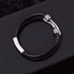 SKÓRZANA PERSONALIZOWANA BRANSOLETKA PLECIONA MĘSKA REGULOWANA PREMIUM GRAWER GRATIS - obrazek 9
