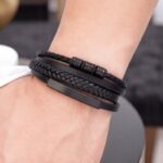 SKÓRZANA PERSONALIZOWANA BRANSOLETKA PLECIONA MĘSKA REGULOWANA PREMIUM GRAWER GRATIS - obrazek 7