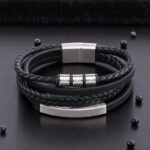 SKÓRZANA BRANSOLETKA PLECIONA MĘSKA REGULOWANA PREMIUM - obrazek 3