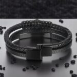 SKÓRZANA BRANSOLETKA PLECIONA MĘSKA REGULOWANA PREMIUM - obrazek 9